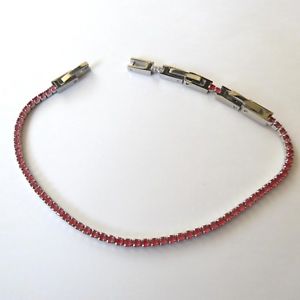 【送料無料】ブレスレット　アクセサリ―　テニスルビーレッド16 18 205cm 210utennis bracelet man woman steel rubies red 16 18 20,5 cm 210 u