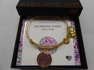 【送料無料】ブレスレット　アクセサリ&mdash;　アレックスチャリティーデザインゴールドalex and ani charity by design celebrate today shiny gold nwtbc｜hokushin