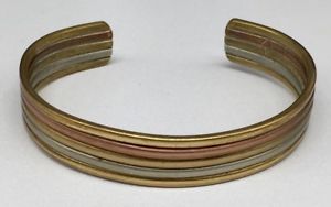 【送料無料】ブレスレット　アクセサリ―　セルジオハッピーローマシルバーカフブレスレットsergio lub happy roman copper brass amp; silver tri color cuff bracelet