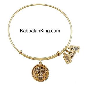 【送料無料】ブレスレット　アクセサリ―　ペンダントゴールドブレスレットアメリカwind amp; fire id medical caduceus pendant gold bracelet extendable made usa