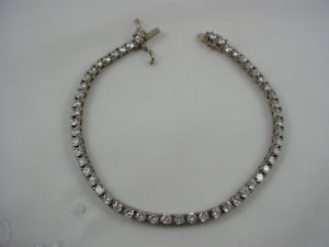 【送料無料】ブレスレット　アクセサリ―　スターリングシルバーテニスブレスレットグラムsterling silver cz tennis bracelet 775 signed 925 cl 11 grams double safety