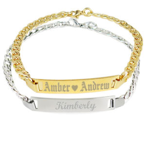 【送料無料】ブレスレット　アクセサリ―　パーソナライズブレスレットゴールドシルバーバーブレスレットカスタムpersonalized name bracelet gold silver name bar bracelet custom engrave any name