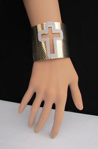【送料無料】ブレスレット　アクセサリ―　ブレスレットファッションゴールドシルバージュエリーカフクロスwomen bracelet fashion gold silver jewelry cuff sparkly cross shape