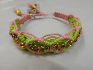 【貨物輸送無料】腕輪 付属物― バラゴンザレスブレスレットピンクグリーンrose gonzales woven bracelet ルビジウム15 pink green