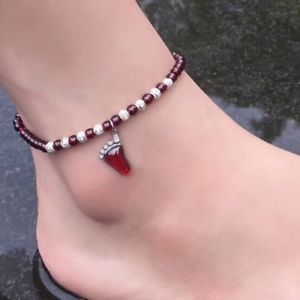 【貨物輸送無料】腕輪 付属物― トレンディチェーンペンダントガーネットtrendy women silver bean chain natural stone pendant garnet anklet