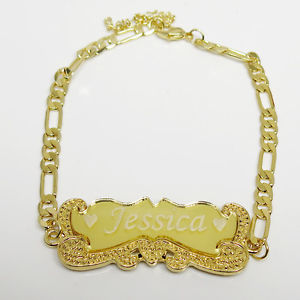 【送料無料】ブレスレット　アクセサリ―　18kイェローゴールドidブレスレットmens18k yellow gold plated personalized id name bracelet mens leady