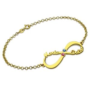【送料無料】ブレスレット　アクセサリ―　カスタムパーソナライズインフィニティブレスレットバレンタインデー＃custom personalized infinity name birthstone bracelet valentines day gift 004