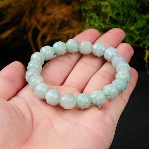 【送料無料】ブレスレット　アクセサリ―　ブレスレットfashion natural grade a green jade jadeite beads carved pretty flower bracelet