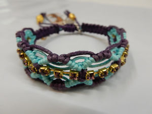【貨物輸送無料】腕輪 付属物― バラゴンザレスブレスレットパープルアクアrose gonzales woven bracelet ルビジウム15 naomi purple aqua
