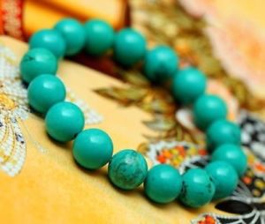 【貨物輸送無料】腕輪 付属物― ファッションターコイズビーズゴムブレスレットchina fashion handknitted natural color turquoise beads elastic bracelets