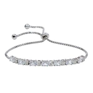 【送料無料】ブレスレット　アクセサリ―　スターリングシルバーテニスブレスレットsterling silver cz stones tennis bracelet lasso