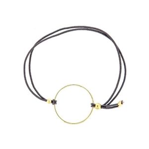 【送料無料】ブレスレット　アクセサリ―　メッキリングブレスレットコードダークグレークラフトジュエルgold plated ring bracelet elastic cord dark grey craft jewel