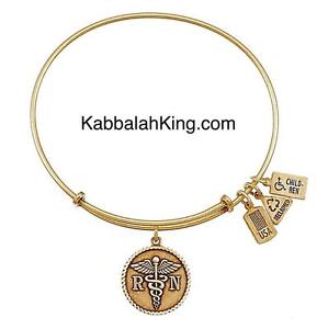 【送料無料】ブレスレット　アクセサリ―　ゴールドブレスレットアメリカwind amp; fire rn registered nurse charm gold bracelet extendable made usa