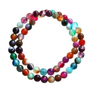 【送料無料】ブレスレット　アクセサリ―　6mmマルチカラー6mm agate braceletzephyrmulticolor