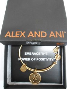 【送料無料】ブレスレット　アクセサリ―　アレックスワイヤーブレスレットラファエリアンゴールドalex and ani initial e expandable wire bracelet rafaelian gold nwtbamp;c