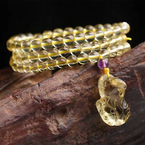 【貨物輸送無料】腕輪 付属物― シトリンクリスタルビーズブレスレットaaa natural citrine quartz brave troops yellow crystal beads bracelet 6粍