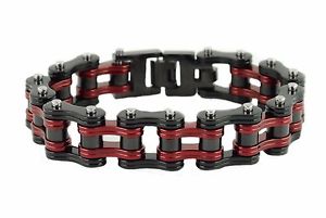 【送料無料】ブレスレット　アクセサリ―　メンズステンレススチールダブルリンクバイクチェーンブレスレットアメリカ