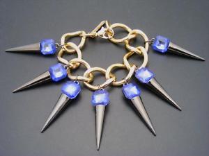 【貨物輸送無料】腕輪 付属物― ドルスパイクチェーンリンクブレスレット58 womens 8 other reasons *wild child* spike chain link goldtone bracelet asis