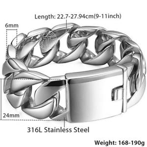 【貨物輸送無料】腕輪 付属物― チェーンステンレススチールヒップホップブレスレットmen curb chain 31粍 316l stainless steel hip hop heavy 310g wrist bracelet 94