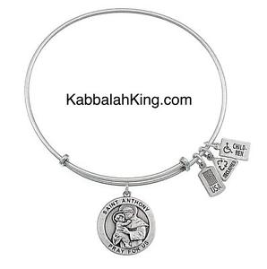 【送料無料】ブレスレット　アクセサリ―　サンアメリカアンソニーシルバーストレッチブレスレットwind amp; fire saint anthony silver charm stretch bracelet made in usa