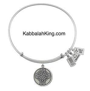 【送料無料】ブレスレット　アクセサリ―　セルティックアメリカクロスシルバーストレッチブレスレットwind amp; fire celtic cross silver charm stretch bracelet made in usa