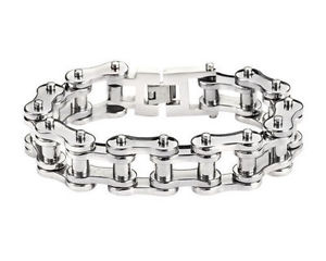 【送料無料】ブレスレット　アクセサリ―　プラカデナアメリカhombres acero inoxidable grueso plata cadena bicicleta pulsera usa vendedor