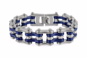 【送料無料】ブレスレット　アクセサリ&mdash;　メンズステンレススチールシルバーバイクチェーンブレスレットアメリカmens stainless steel silver bike chain bracelet usa seller｜hokushin