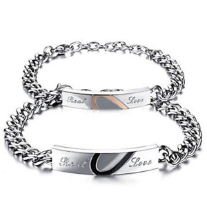 【送料無料】ブレスレット　アクセサリ―　ステンレススチールブレスレットファッションクールセット2 stainless steel bracelets real love partnerarmbnder set gift fashion cool