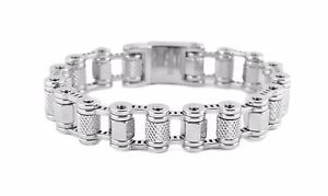 【送料無料】ブレスレット　アクセサリ&mdash;　ダブルメンズステンレススチールリンクマシンバイクチェーンブレスレットアメリカmens stainless steel double link machine bike chain bracelet usa seller｜hokushin