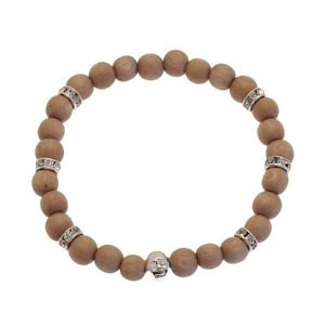 【送料無料】ブレスレット　アクセサリ―　ブレスレットスカルスモールシルバーパールクリスタルbracelet skull small silver 925 pearl natural wood amp; crystal 14,615円