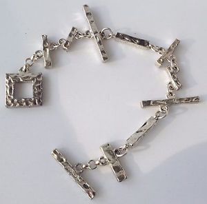 【送料無料】ブレスレット　アクセサリ―　ブレスレットモダンシルバーバーbeautiful bracelet jewelry modern silver signed hammered bar 405