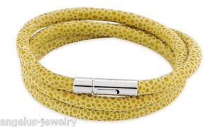 【送料無料】ブレスレット　アクセサリ―　ブレスレットカラーレモンalraune, leather bracelet viper, color lemon, 57 cm, edelstahlverschlu