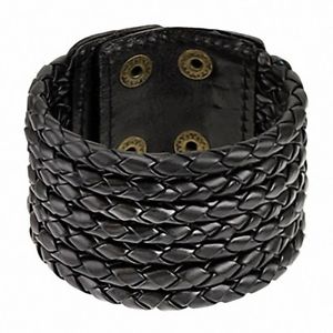 【送料無料】ブレスレット　アクセサリ&mdash;　ブラックレザーストラップ｜hokushin 14,386円