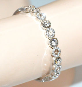 【送料無料】ブレスレット　アクセサリ―　テニスブレスレットシルバーハードラインストーンtennis bracelet silver woman hard rhinestone crystals wedding jewelry a4