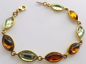 【送料無料】ブレスレット　アクセサリ―　レトロカボションブレスレットリンクシャトルgold coloured retro bracelet polished link shuttle with 449 color cabochon