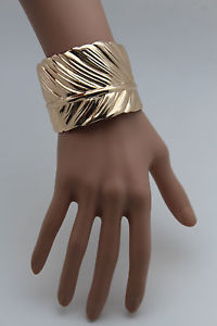 【送料無料】ブレスレット　アクセサリ―　ブレスレットゴールドメタルファッションロングラップゴールドリーフintense women wrist bracelet gold metal fashion long wrap gold leaf