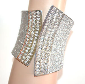 【送料無料】ブレスレット アクセサリ― ブレスレットシルバーラインストーンハードスレーブブレスレットwomen bracelet silver rhinestone hard slave glitter crystals bracelet a72