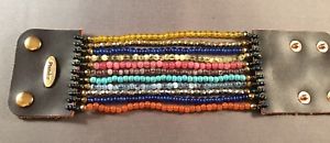 【送料無料】ブレスレット　アクセサリ&mdash;　ブレスレットマルチカラービーズレザーカバーplunder jewelry lillian bracelet multicolored beads leather closure｜hokushin