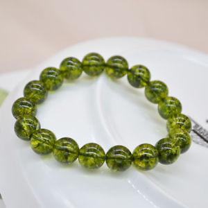 【送料無料】ブレスレット　アクセサリ&mdash;　ペリドットラウンドビーズブレスレット10mm natural green peridot gemstone round beads bracelet aaa｜hokushin