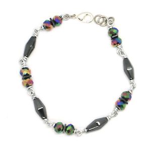 【送料無料】ブレスレット　アクセサリ&mdash;　アルミニウムヘマタイトクリスタルカラフルブレスレットbracelet the aluminium long 19 cm with hematite and crystal colorful｜hokushin