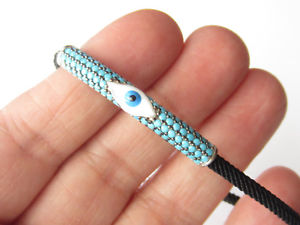 【送料無料】ブレスレット　アクセサリ―　スターリングシルバーターコイズユニークハンドメイド925 sterling silver turquoise evil eye unique hand made adjustment