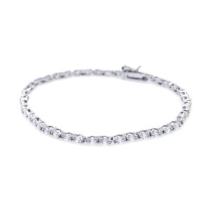 【送料無料】ブレスレット　アクセサリ―　スターリングシルバーラウンドテニスブレスレットsterling silver round cz stones tennis bracelet