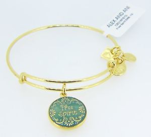 【送料無料】ブレスレット　アクセサリ―　アレックスペンダントエナメルブレスレットゴールド alex and ani free spirit pendant enamel rigid bracelet with gold finish
