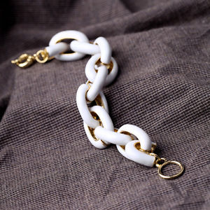【送料無料】ブレスレット　アクセサリ―　ダドナカテナビアンコクラシコbracciale da donna catena smalto bianco classico originale sera matrimonio