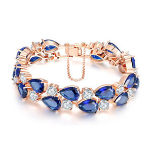 【送料無料】ブレスレット　アクセサリ―　レディースブレスレットティアドロップローズwomens bracelet rose gold plated teardrop cz 17cm or 19cm