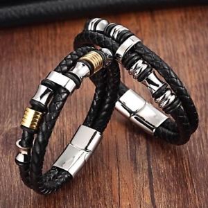 【送料無料】ブレスレット　アクセサリ―　フェイシアbraccialetti pelle acciaio inox fascia bracciale rigido
