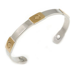 【送料無料】ブレスレット アクセサリ— トーンベルトデザインカフブレスレットmen women two tone belt design copper magnetic cuff bracelet with two magnets|hokushin