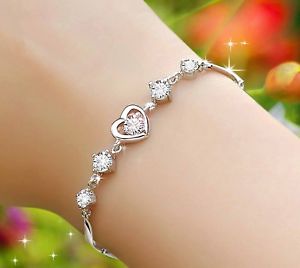 【送料無料】ブレスレット　アクセサリ&mdash;　925 スターリングブレスレットペンダントチェーン925 women fashion sterling silver plated love heart bracelet pendant chain gift｜hokushin
