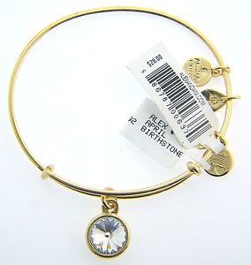 【送料無料】ブレスレット　アクセサリ―　アレックスクリスタルブレスレットゴールド alex and ani crystal april birth stone charm bracelet with gold finish 174