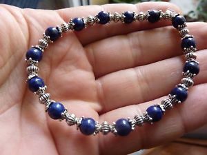【送料無料】ブレスレット　アクセサリ―　ラピスラズリブレスレットｍｍビーズパールチベットシルバーlapis lazuli bracelet 6 mm beads amp; pearl tibet silver